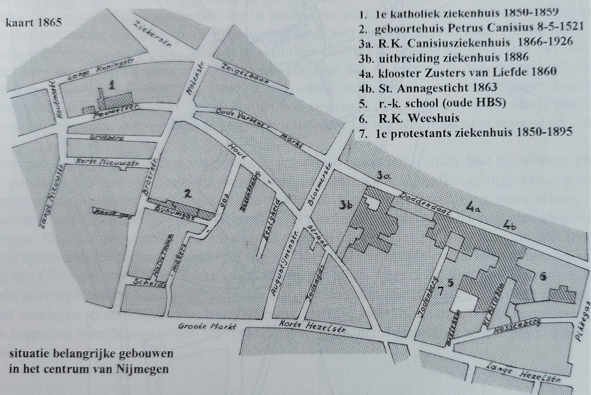 Plattegrond Doddendaal Nijmegen 1865 Plattegrond Doddendaal Nijmegen 1865