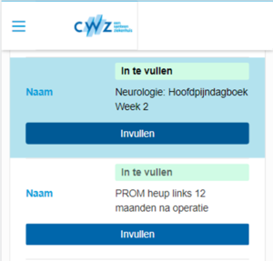 Vragenlijst invullen op MijnCWZ | CWZ Nijmegen